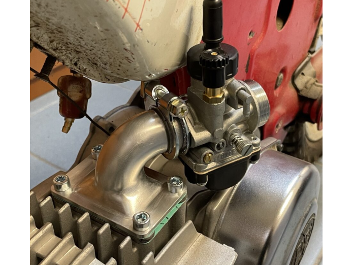 Membran Ansaugstützen 74ccm Gilardoni / Italkit + Dellorto 21mm Seitliches Aluminium niedriges Modell